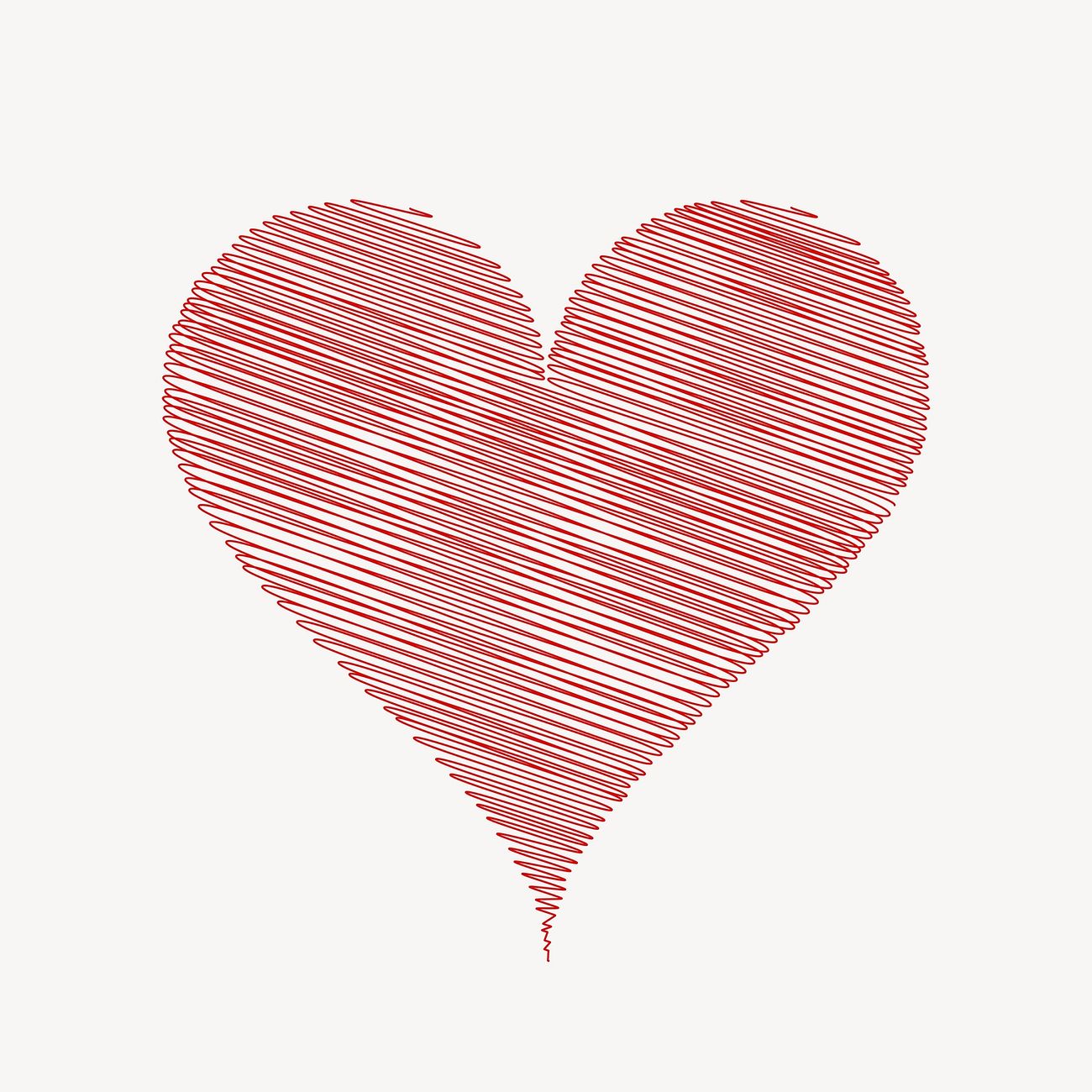 Scribble heart shape clipart, love